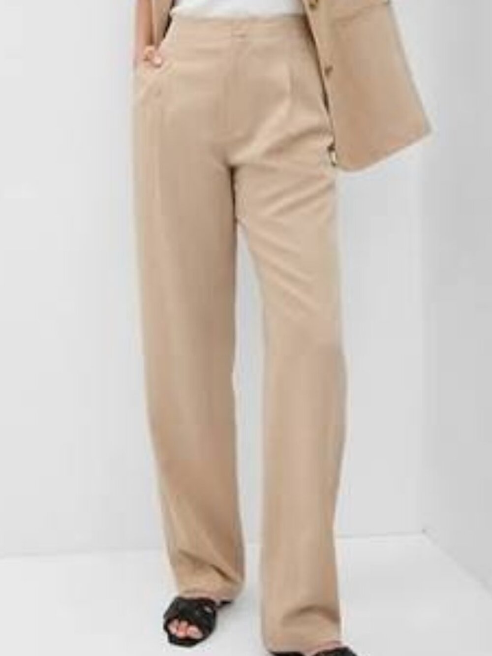 Gap SoftSuit Trousers Hi Waist Travel Pants Lightweight NWT Sand Tan Sz 00